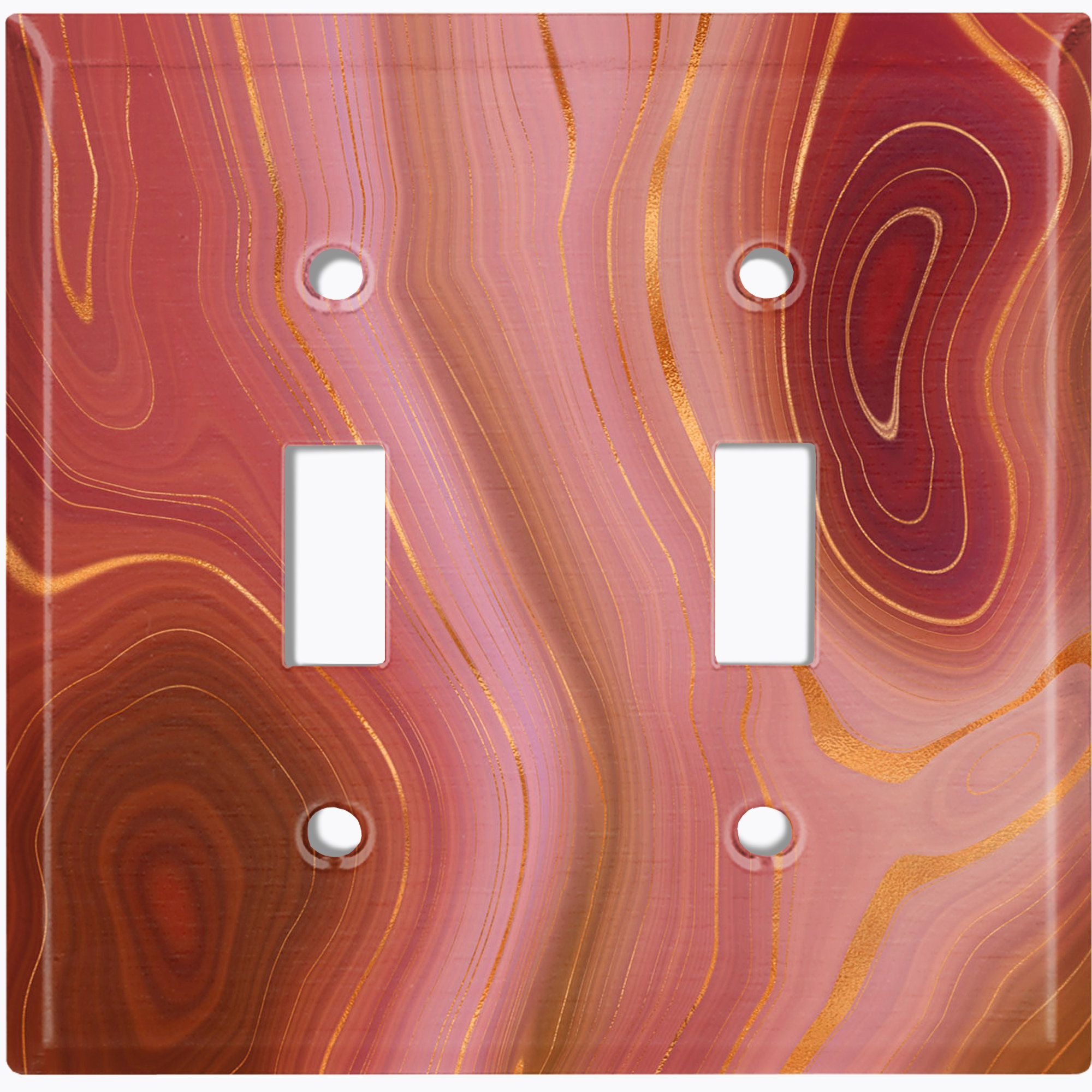 WorldAcc Metal Light Switch Plate Outlet Cover (Marble Earth Strata Red ...