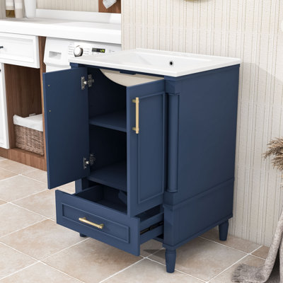 Meuble-lavabo avec lavabo et tablette réglable