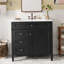 Meuble-lavabo moderne 36 po avec lavabo supérieur-433316406