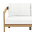 Pablo Solid Acacia Wood Patio Loveseat, Natural/White