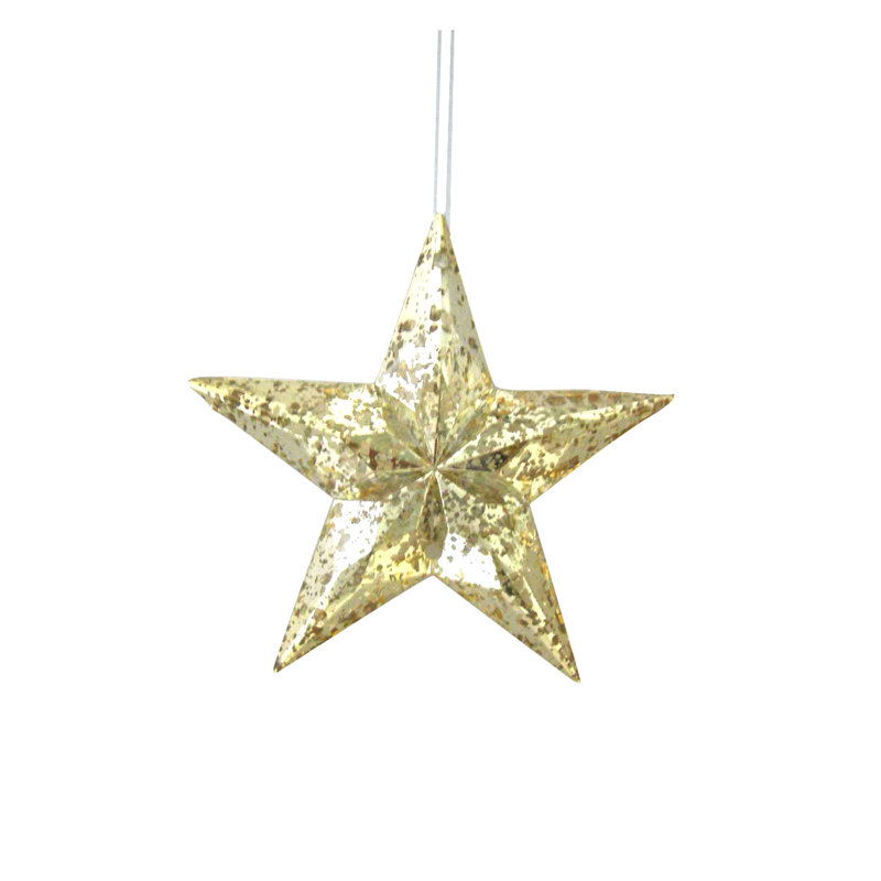Ornement en verre de mercure étoile de noël (lot de 2), Or