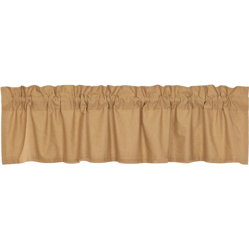 Rucker Cotton Blend Tailored Window Valance, 72" W x 16" L, Khaki