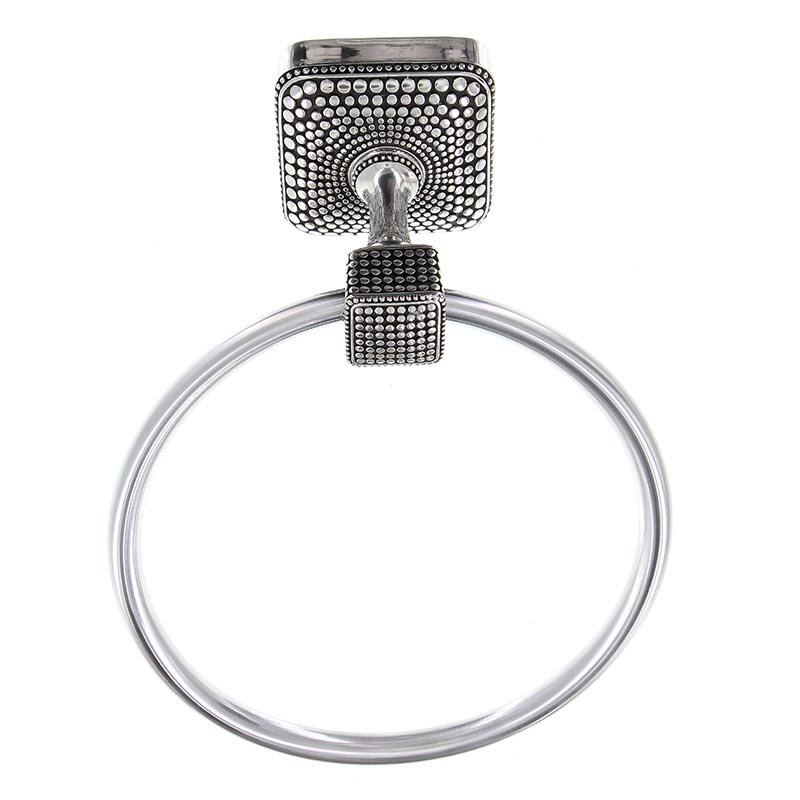 Tiziano Wall Mounted Towel Ring, Antique Silver
