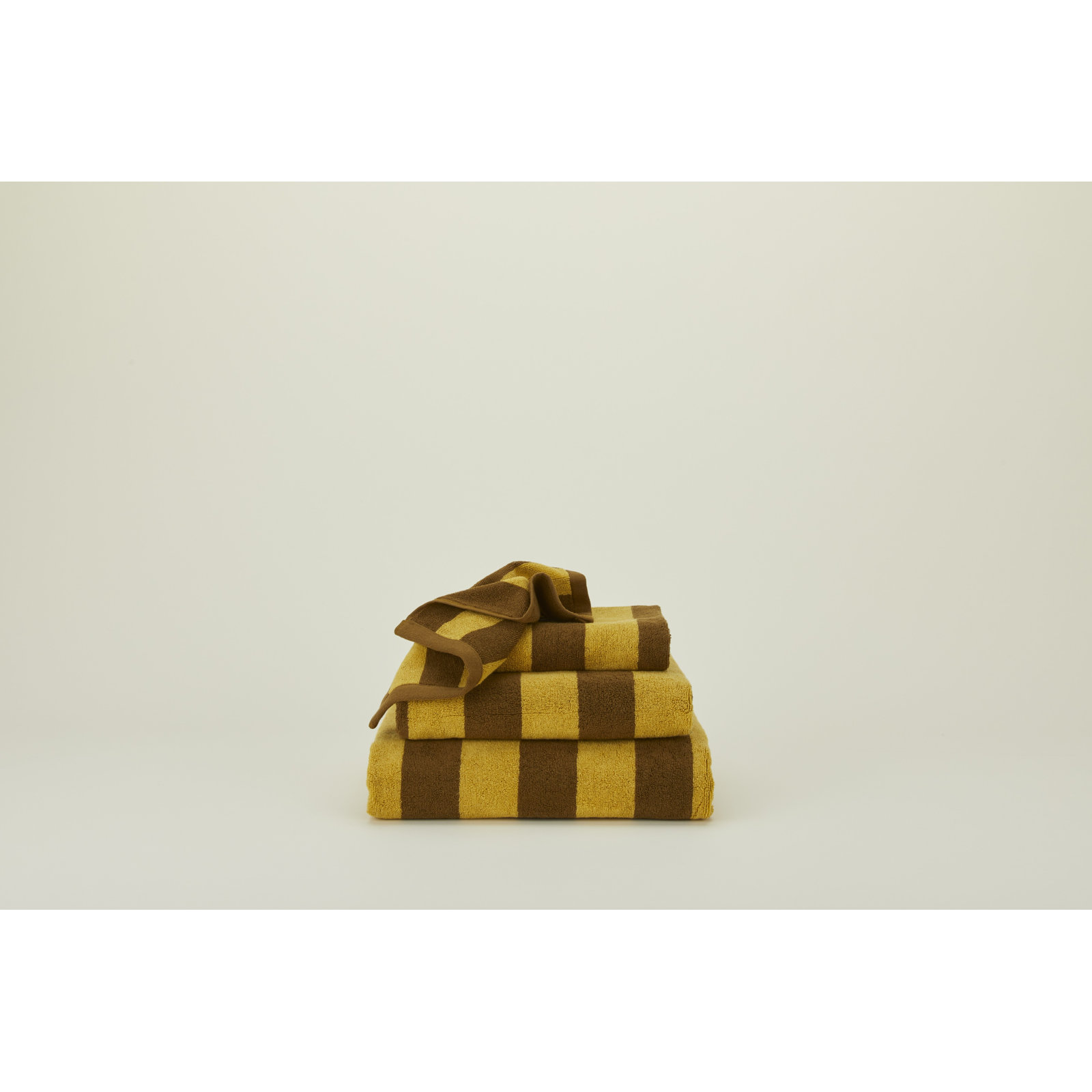 Simple Striped Cotton Towel, Mustard/Bronze, Bath Towel - 1 Pack