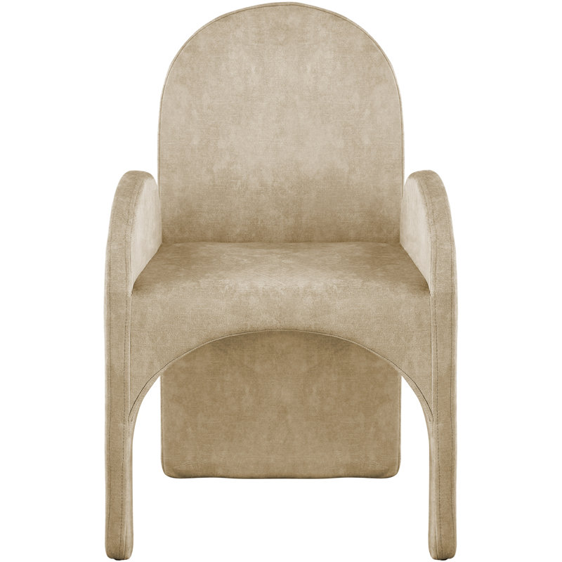 Caserta 18.5'' H Velvet Upholstered Armchair, Beige Velvet