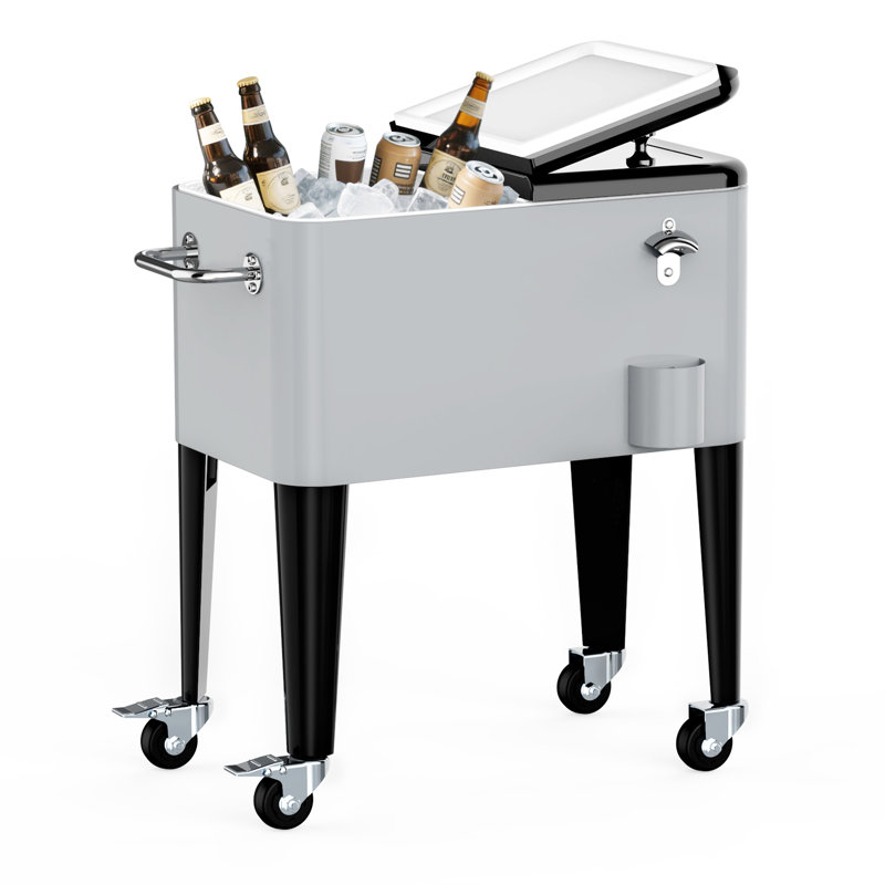 Coffre à glace 60 qt, Argenté / Noir