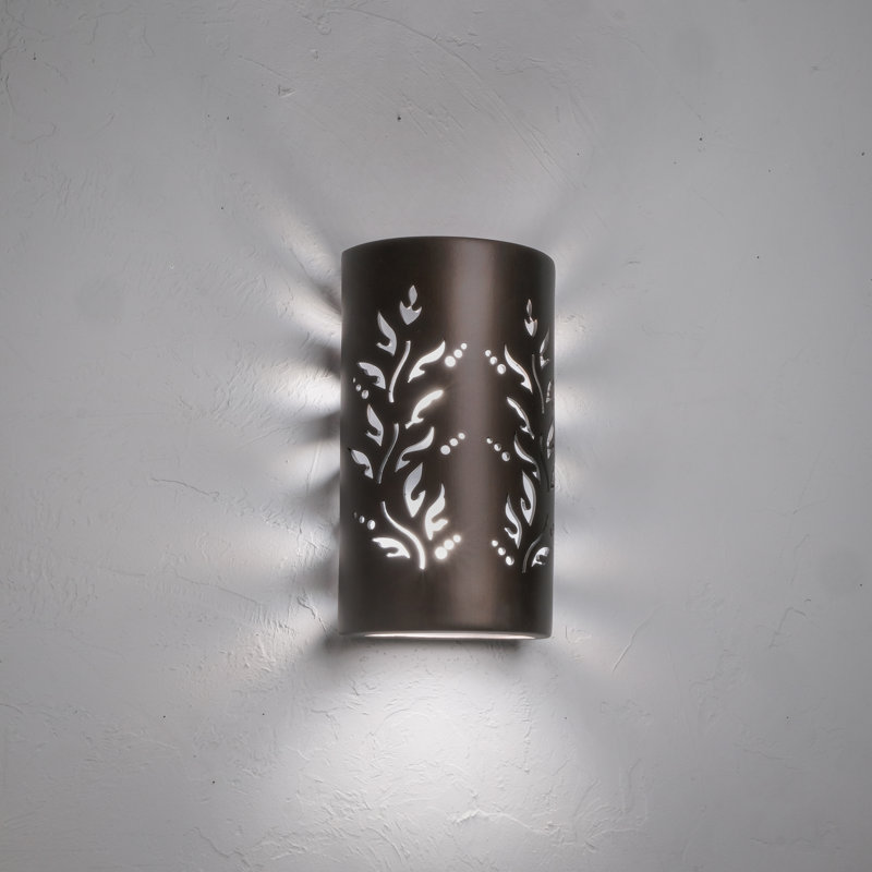 Ninamarie Ceramic Outdoor Wall Light, LED Bulb Included, Rubbed Bronze