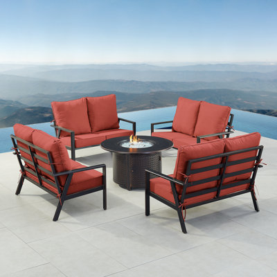 Theoren 8 - Person Patio Conversation Set with Cushions
