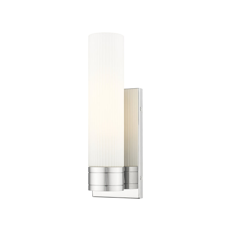 Ballston - Jaxson - 1 Light 5" Sconce with 11"H Shade, Polished Chrome, Striped Clear