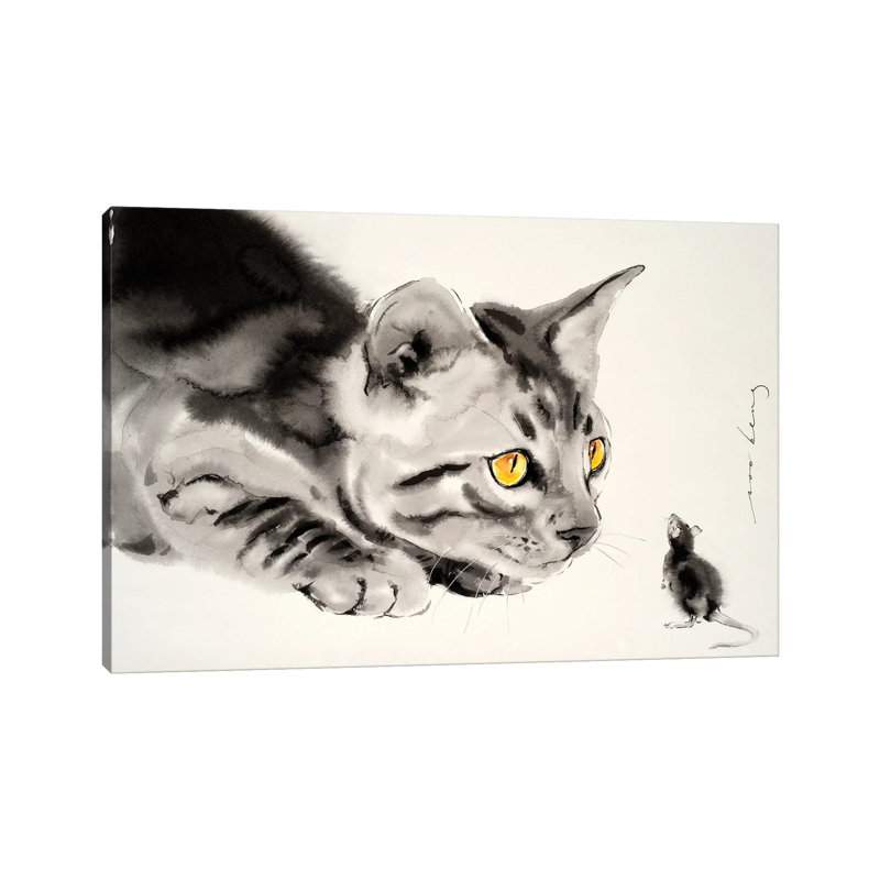 Cat And Mouse by Soo Beng Lim - Wrapped Canvas Gallery-Wrapped Canvas Giclée, 101.6 cm H x 66.04 cm W x 3.175 cm D