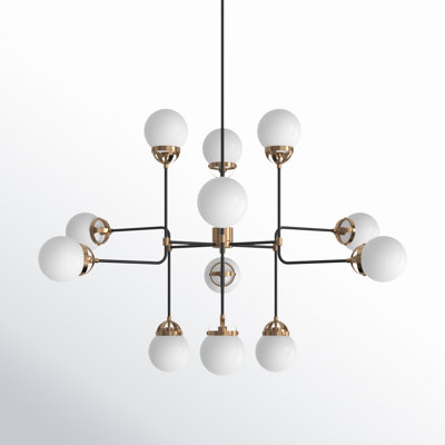 Newport 12 - Light Dimmable Sputnik Modern Linear Chandelier