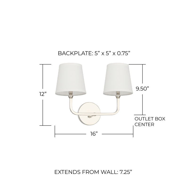 Climsland Dimmable Vanity Light, Polished Nickel, 2