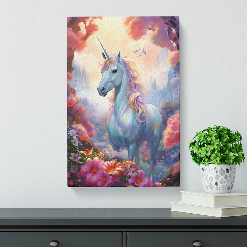 Unicorn Tachisme - No Frame Print, 76cm H x 50cm W x 3cm D