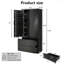 Armoire de cuisine 72 "à cannelures noires modernes 72 po - 2 grands tiroirs, support à épices 8 portes, rangement autoportant-1650985649