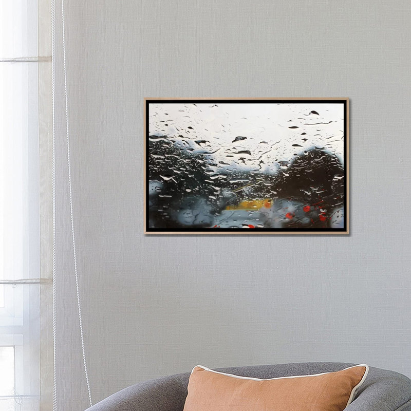Drenched by Shay Kun - Print on Canvas, 45.72cm H x 66.04cm W x 3.81cm D, Oak Floater Framed