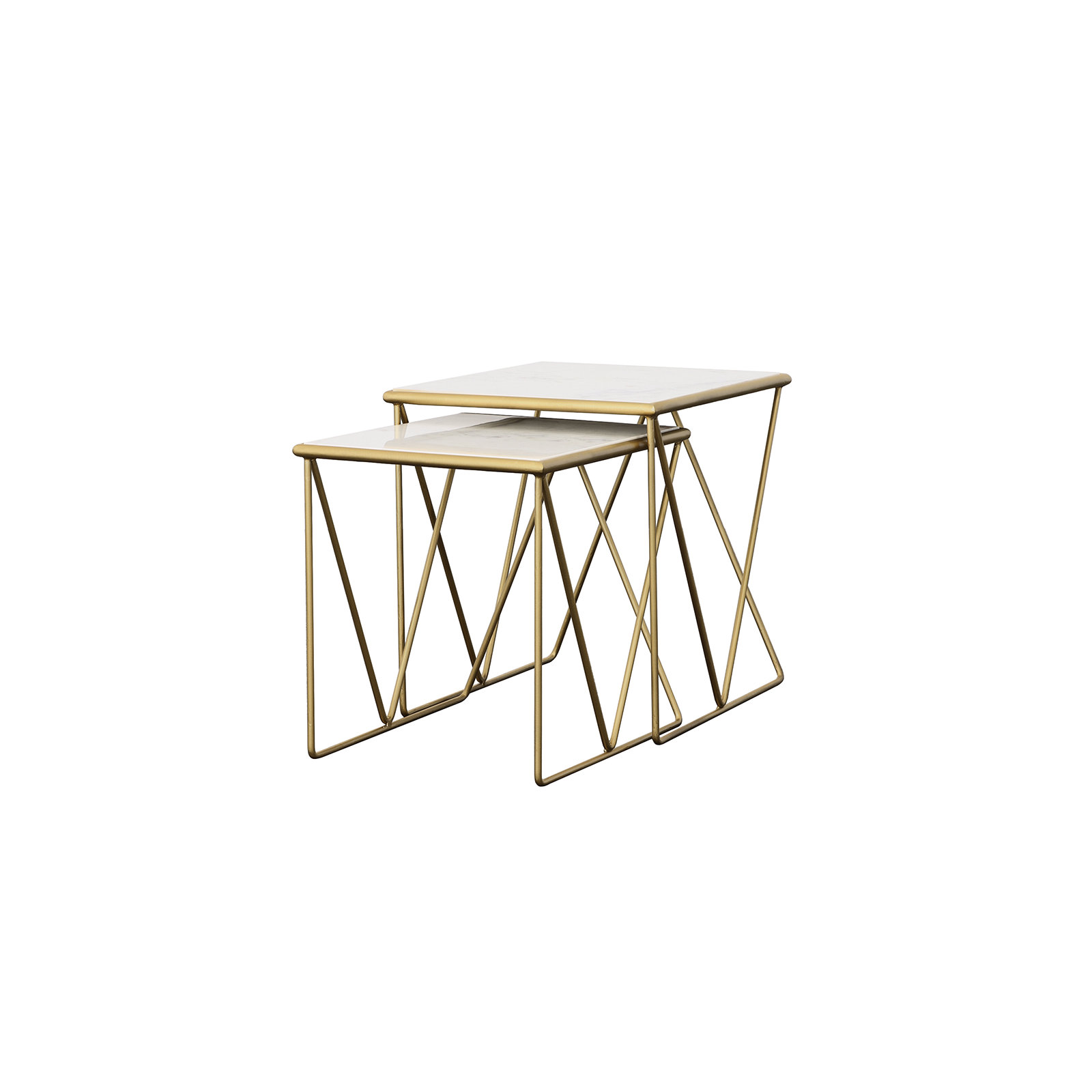 Tioga 2-Piece Marble Top Nesting Table Set