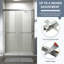 44 à 48 po X P 72 po H Double porte de douche coulissante semi-sans cadre avec verre trempé 1/4 po en nickel brossé | Gift Idea-124319230