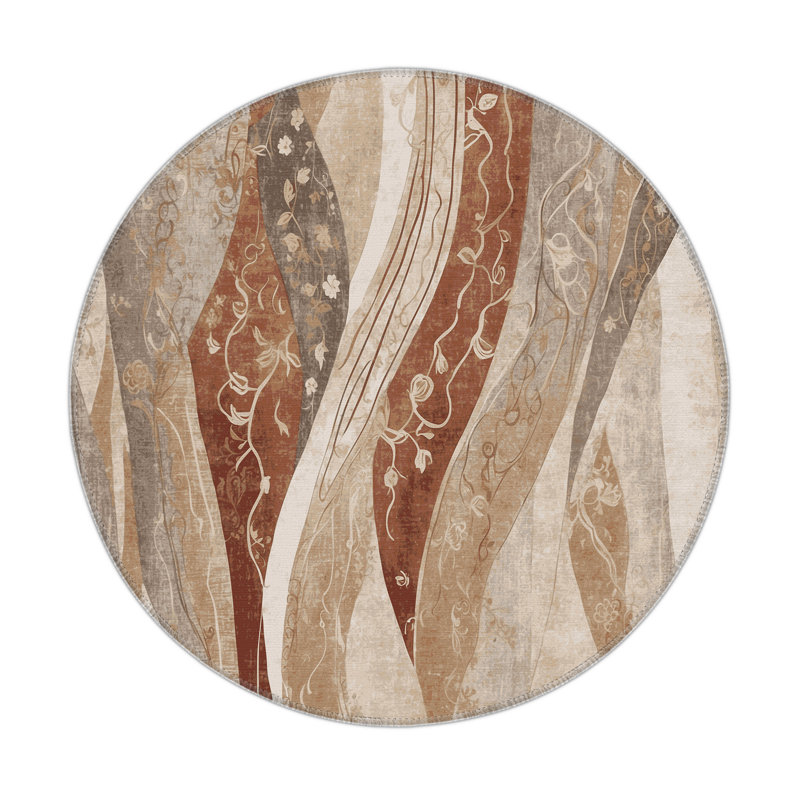 Blush Pathway Indoor And Outdoor Area Rug, Round 5'