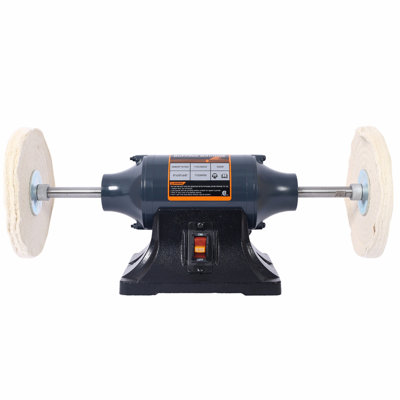 Extra long 8-Inch Electric Polisher Bench Buffer Grinder -4 Pole motor; Includes 4PCs 80Ply Thic Buffing Wheels for Polishing Metal, Jewelry, Knives, Wood, Jade,etc. CSA Certificated