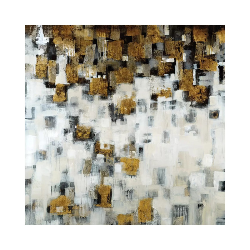 City Nights, Gold by Liz Jardine - Wrapped Canvas Painting, 30.48 cm H x 30.48 cm W