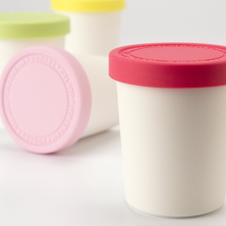 Tovolo Mini Sweet Treat Ice Cream Tubs, 6 Oz. Mini Ice Cream Tubs, Set Of 3  Reusable Containers, Tight-Fitting Silicone Lid, Easy Stacking Reusable
