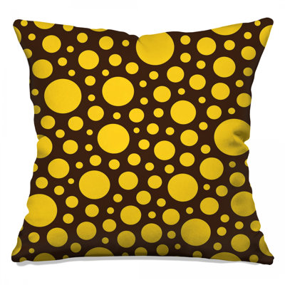 Coussins décoratifs jaunes et brun à double face