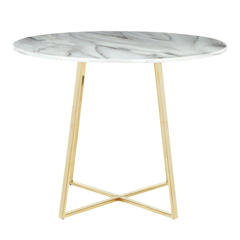 Table de salle à manger contemporaine, Doré, Gris