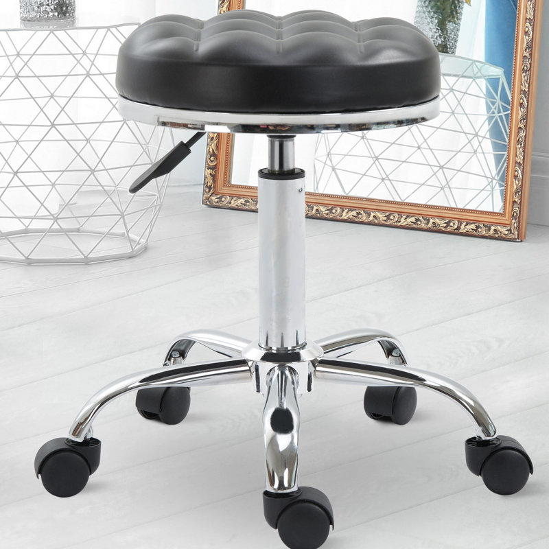 Gardea Swivel Upholstered Adjustable Height Counter Stool with Metal Frame