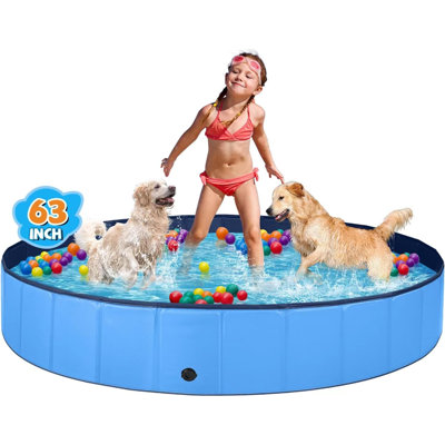 Piscine pour chien pour grands chiens Kiddie Pool pliable en plastique pour chien baignoire portable à l'extérieur pour enfants Piscine pour animaux de compagnie et chiens