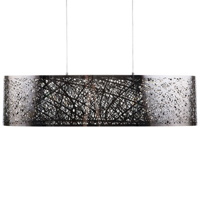 Aarav 1 - Light Silver Drum Pendant