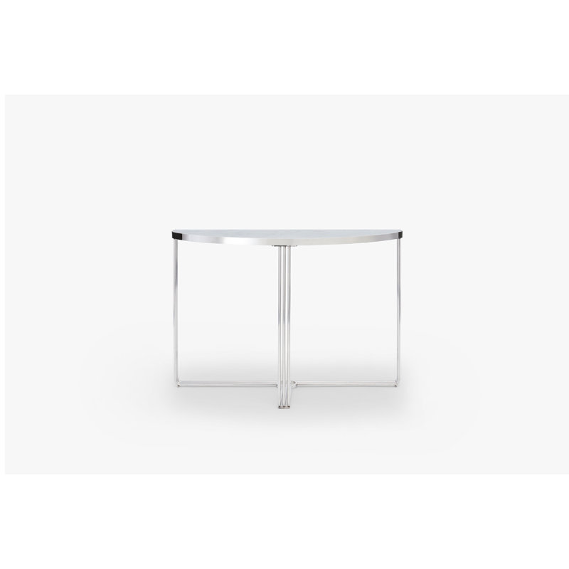 Ariss Console Table, Chrome, White