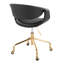 Chaise de travail en métal doré et similicuir noir-873416844