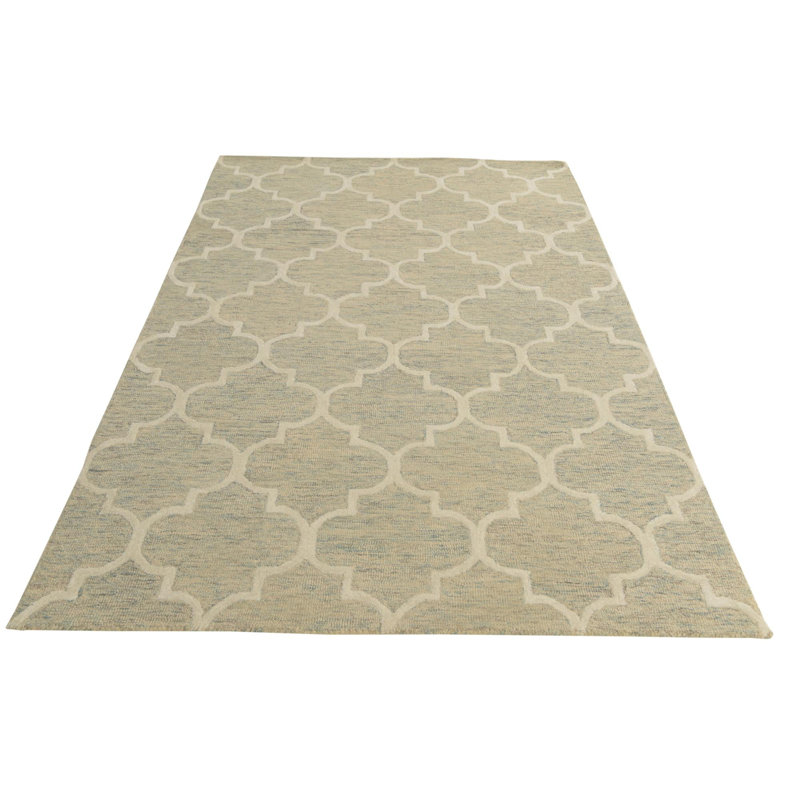 Tapis bleu clair et beige 5 x 8 Parris