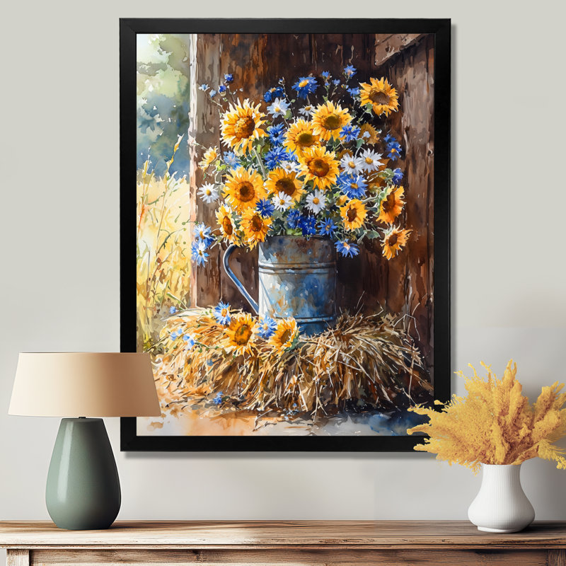 Donda - Floral Wall Art, 44" H x 34" W, Black, Framed Print without Mat
