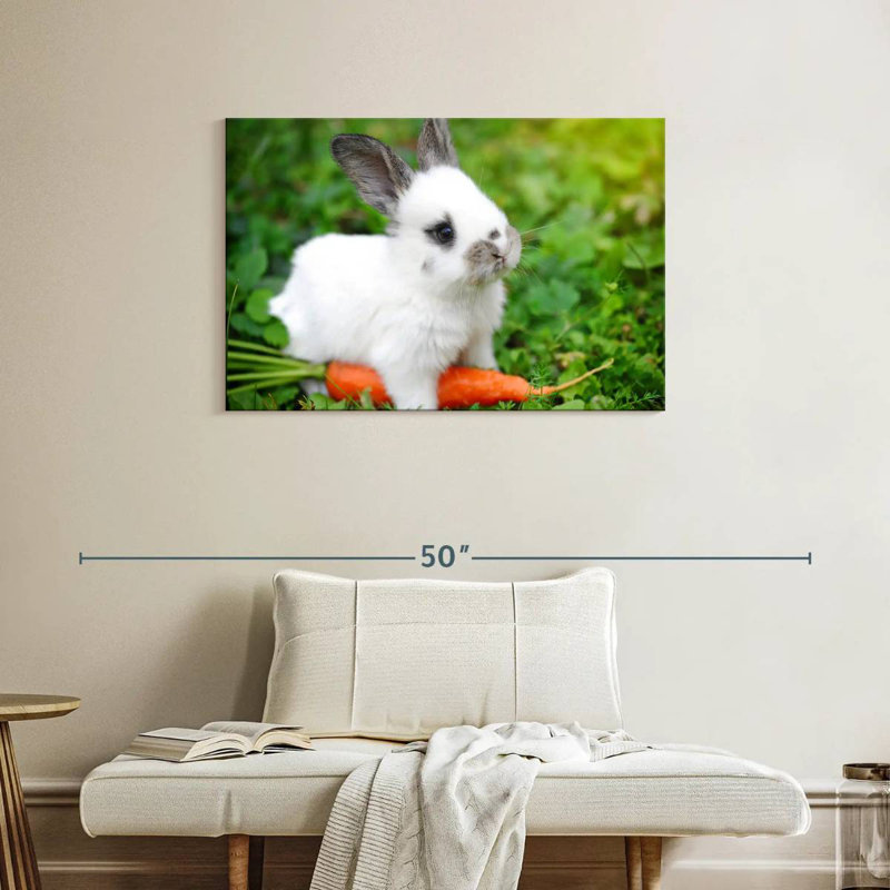 Bunny Eating Carrot, 24" H x 36" W