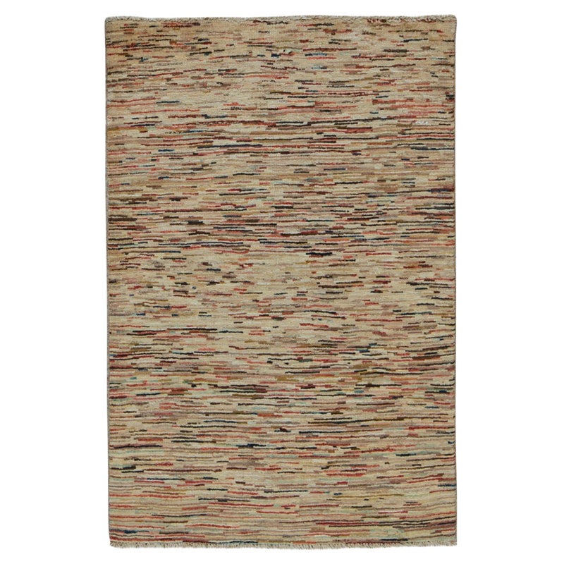 Hand Knotted Wool Area Rug in Multi