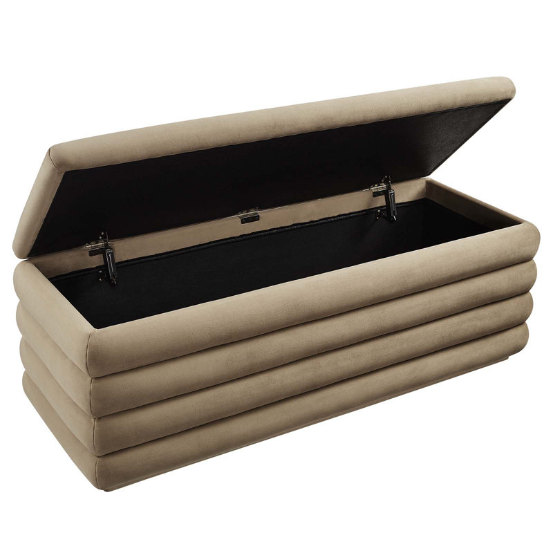Banc de rangement Modway Mezzo, Velours performance taupe