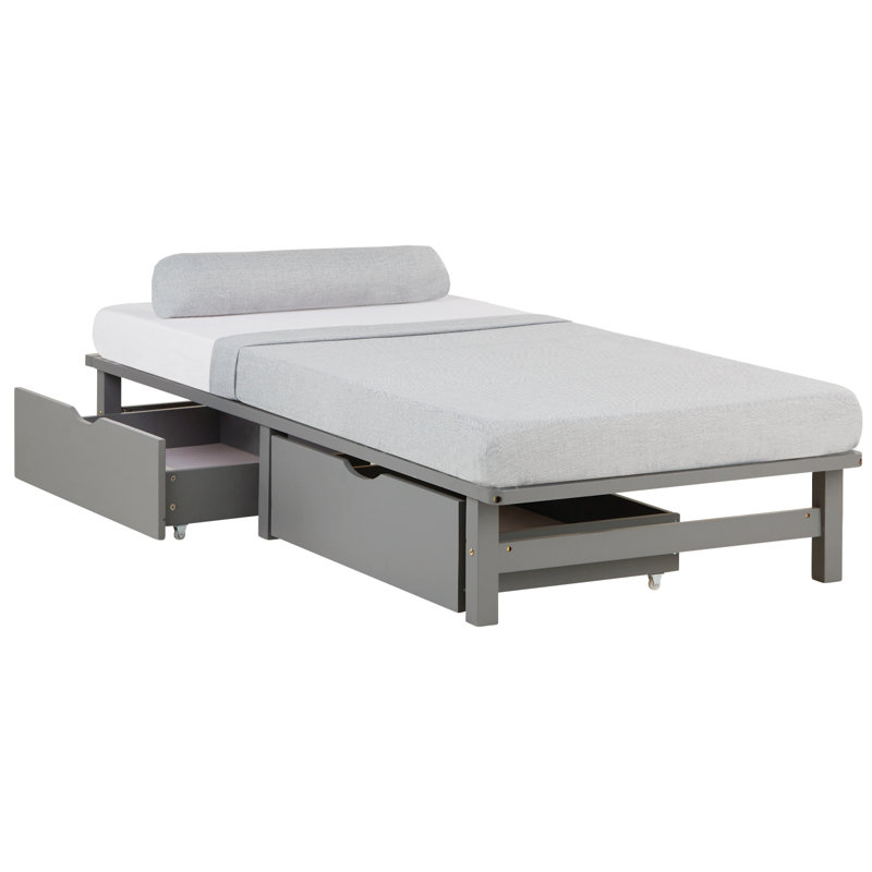 Pallet bed 90 x 200cm with bed frame, European Single (90 x 200cm), Grey