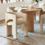 Ensemble de salle à manger 7 pièces moderne avec table à piédestal ovale en chêne 79 po et 6 chaises sculpturales à accoudoirs larges-46631392