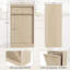 Double Tilt-Out Wooden Trash Can Cabinet, 20 Gal Pet-Proof Garbage Organizer with Storage Drawer, Natural