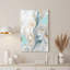 Bleu sarcelle et or, art abstrait marbré sur toile, tourbillons-132731187