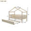 Lit simple en bois avec lit gigogne-584549507