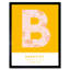 Barnsley England United Kingdom City Map Yellow 1 Piece Single Picture Frame Wall Art