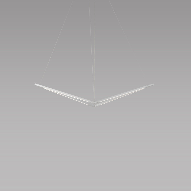 Z-Bar LED Pendant, Silver, 14.68" H x 48.79" W x 9.3" D