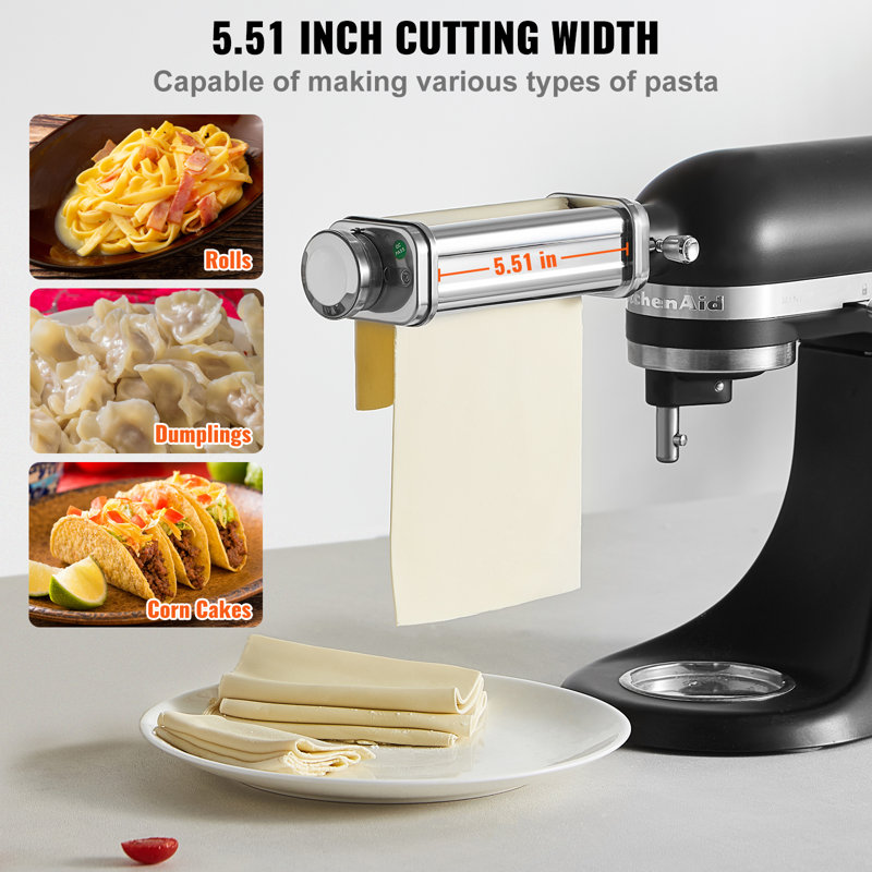 Stainless Steel Pasta Roller Attachment for KitchenAid Stand Mixer