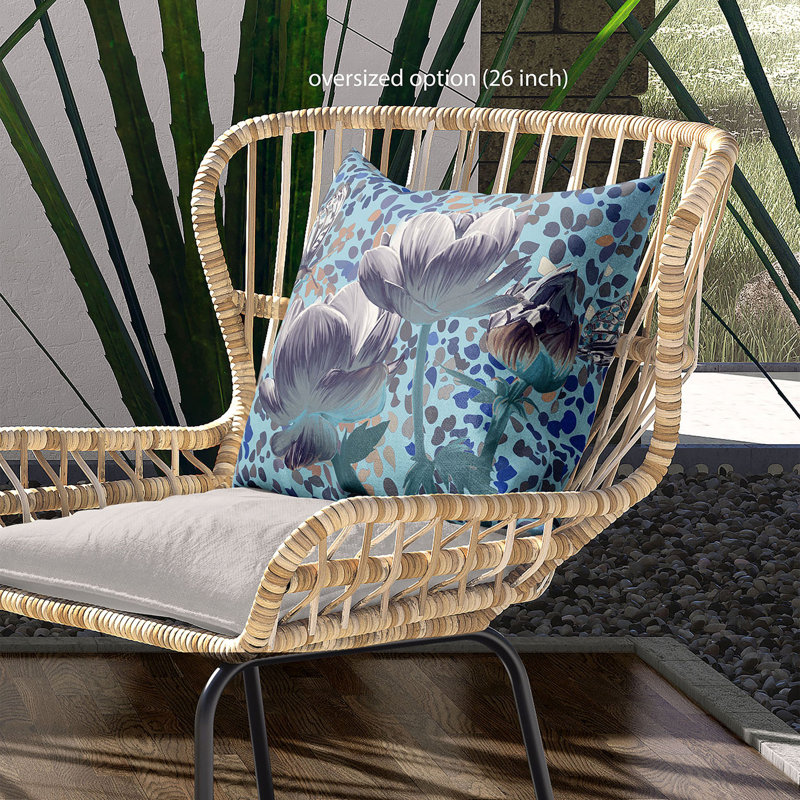 Housse et insert de coussin décoratif en polyester pour l'intérieur et l'extérieur, 26 po x 26 po