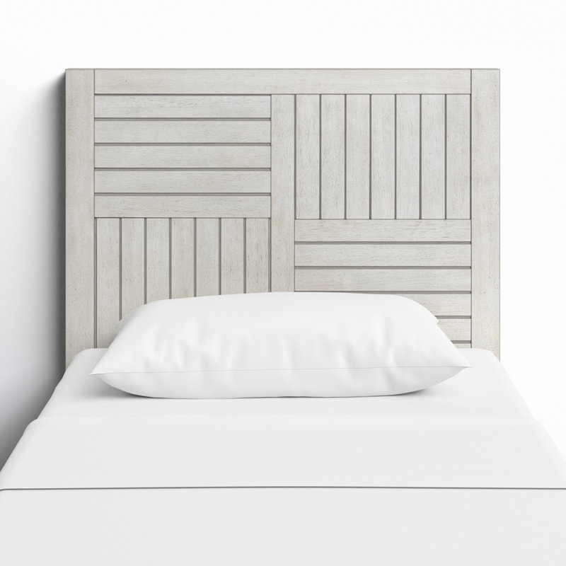 Cotswald Solid Wood Panel Headboard, Twin, Stone Path White 
