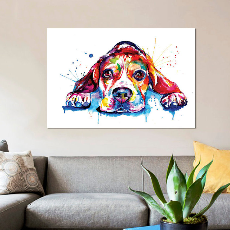 " Beagle " by Weekday Best, 18" H x 26" W x 1.5" D, Wrapped Canvas