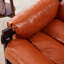 Chaise décorative orange de style moderne médiéval pour le salon, le bureau, la structure amovible en bois d'hévéa à haute température, la housse de coussin de siège rétro hydrofuge, le rembourrage en polypropylène, la stabilité