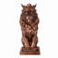 14.5" H Sitting Lion W/Crown Bronze Colour Resin Statue Home Decor Living Room Display-109757796
